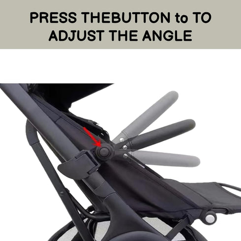 Upgraded Adjustable Angle Baby Stroller Bumper Bar Accessories for BBZ Yoyo/Yoya/Yoyo+ - Black