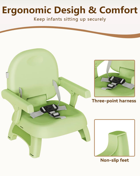 3-in-1 618M 30 lbs), Booster Seat for Kitchen Chair, Foldable & Portable Booster Seat with Tray, Extra Dishwasher-Safe