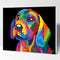 Elftoyer Paint by Numbers for Kids & Adults, DIY Canvas Painting Gift Kits - Colorful Dog 12 x 16 Inch