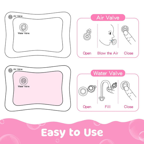 Tummy 0, 3, 6, 9, 12 Yeeeasy Time Water Mat for Girl, Baby Girl Toys for Months, Baby Girl Gifts, Develop Sensory Toys