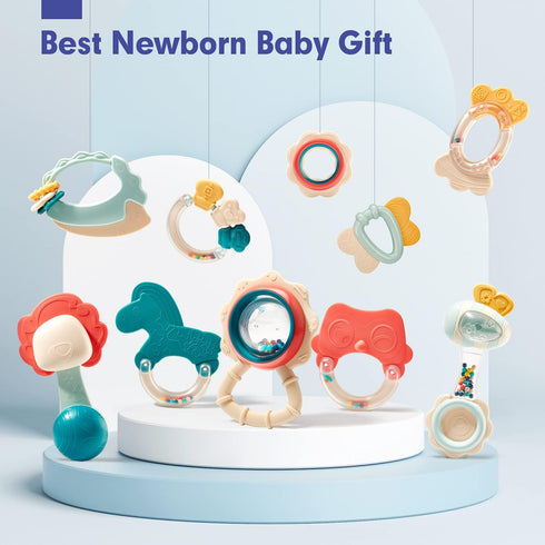 hahaland 0-6 3-6 6-12 6 5 4 3 Baby Toys Months - Baby Rattles Teething Toys Months, Newborn Infant Toys Months, Teether