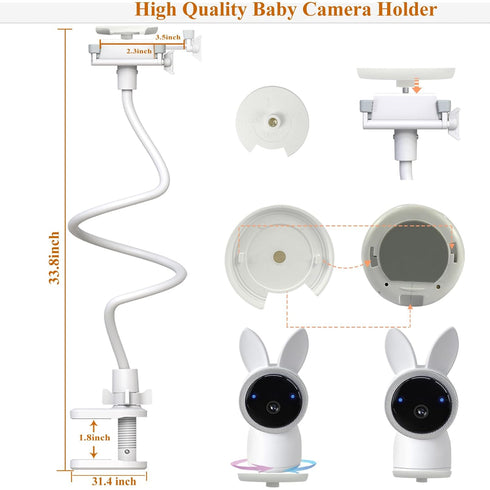 Derebir 2K A4 1/4" Stan(33.7 inch/Camera Baby Cameras Mount Flexible Baby Monitor Holder Stand Shelf Only Compatible