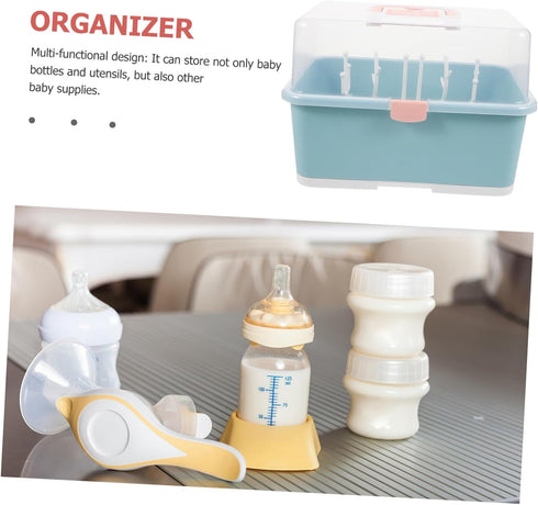 Large Capacity Bottle Drying Box with Pacifier Storage Rack Portable Breastfeeding Supplies Organizer for Cups