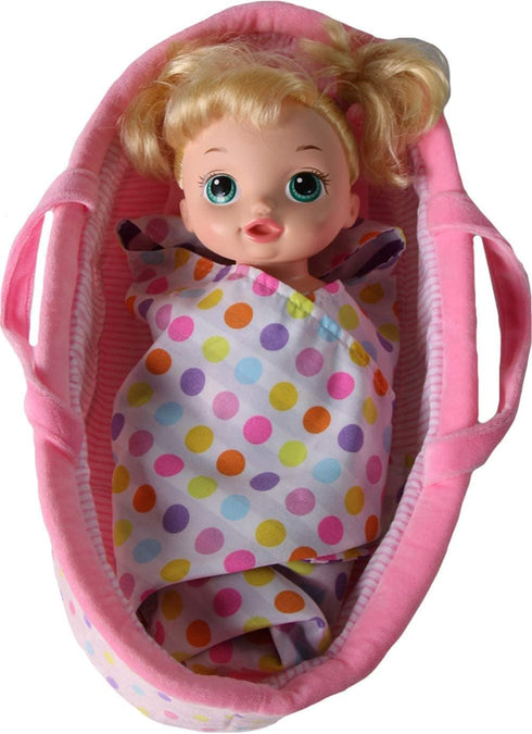 Pastel Polka Dot Baby Doll Bed 15" | Baby Doll Bassinets, Play Baby Doll Carrier, Doll Baby Carriers, Baby Doll Carrier Bed, Dolls Bassinets, Bassinet for Dolls, Dolls Carrier, Soft Doll Carrier