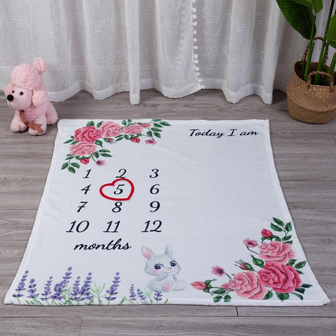 vmaisi Baby Milestone Blanket Gifts for Girl - Newborn Monthly Year Infant Growth Blankets Nursery Swaddling Blankets