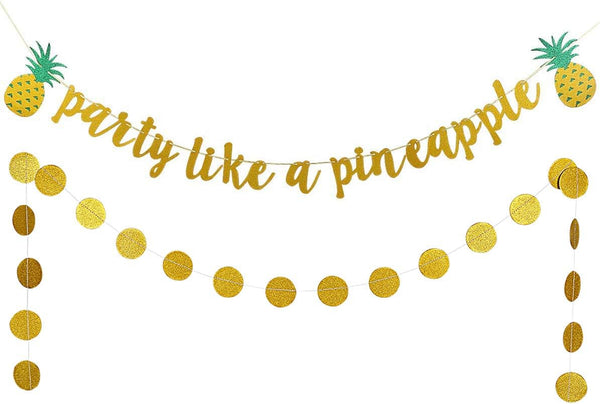 Party Like A Pineapple Tropical Garland Banner for Summer Pool Beach Birthday Party Supplies