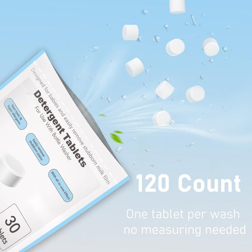 120 Momcozy Pcs Detergent Tablets Compatible with Baby Brezza, Bottle Washer, Washing Block for All Brands Baby Bottle