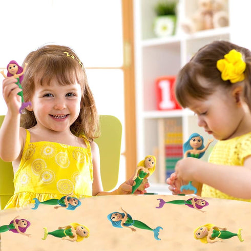 Set 12 ArtCreativity Bendable Mermaid Figures, of Flexible Magical Figurines, Stress Relief Fidget Toys for Kids