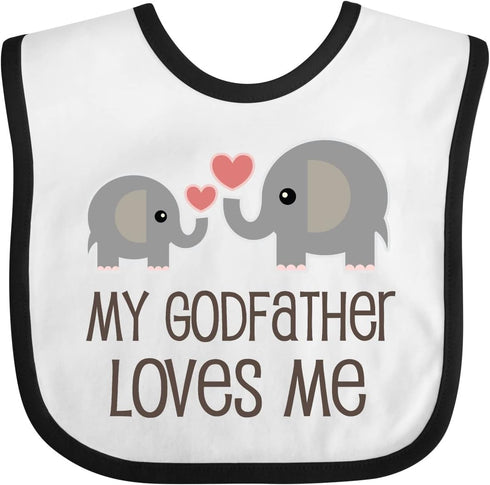 inktastic My Godfather Loves Me - Godson Baby Bib for Special Occasions