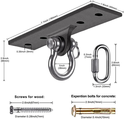 Dolibest Wall Mount Bracket, Ceiling Anchor for Home Suspension Training Kit, Suspension Straps, Gymnastic Rings, Yoga