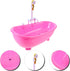 Set 12'' Toyvian Toy Bathtub for Dolls, Baby Doll Real Working Bath Electric Bathtub with Shower and Faucet Pretend