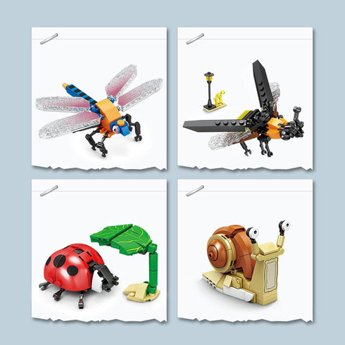 Vilbocr Set Sets 6+ Mini Insect Building Blocks Toy Insect Collection Building Block Insects Collection Building Blocks