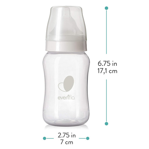 9 (Pack 6) Evenflo Feeding Premium Proflo Venting Balance Plus Wide Neck Baby, Newborn and Infant Bottles - Helps