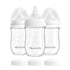 Natural Glass Baby Bottles Gentle & Slow Flow, Newborn Breastfeeding Bottle with