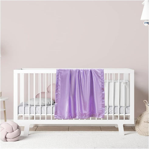 Heavens Cuddles 48"x36" Double Sided Pure Satin Baby Blanket (Lavender)