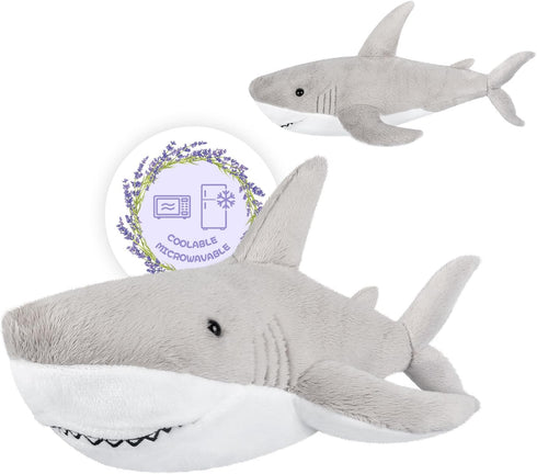 SuzziPals Heatable & Coolable Shark Plush, Microwavable Heating Pad Shark Stuffed Animal