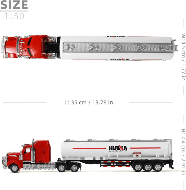 1/50 W900 Tanker Semi Truck Toy, Scale Kenworth Diecast Model Trucks, Metal Semi Truck and Trailer Gifts for Boys Adult
