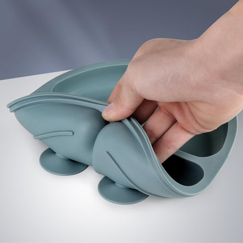 Baby Feeding Set, 2 Pack Silicone Suction Plates, 2 Pack Spoons and Forks, BPA Free, Baby Led Weaning Supplies