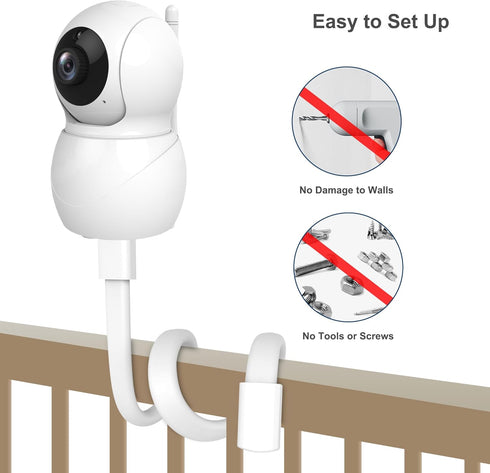 Baby Monitor Mount Compatible with BG1049 and Most Baby Monitors, Universal Holder, Flexible Mount Attaches to Crib