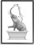 Stupell Industries Monochrome Elephant Bathing Splashing Water Bathtub,Design by Annalisa Latella