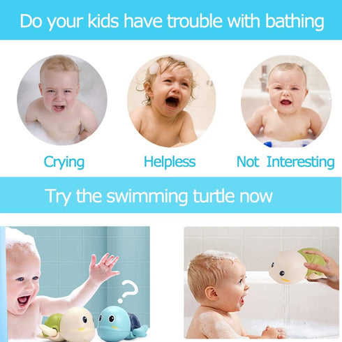 6-12 Swimming 1 2 3 4 Baby Bath Toys-Wind up Turtle Bathtub Toys,Toy for Babies Months Floating Turtles for Boys