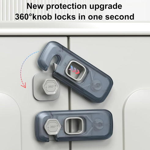 5 Pack QYESWHSR Child Proof Refrigerator Lock, Clear Adhesive Safety Locks for Kids, Baby Cabinet Locks