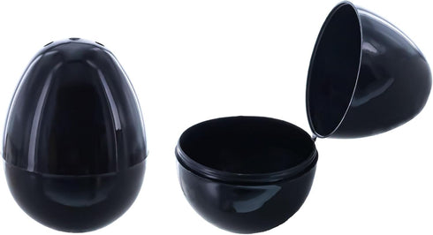 Set 24 2.25 Inches of Glossy Black Plastic Easter Eggs
