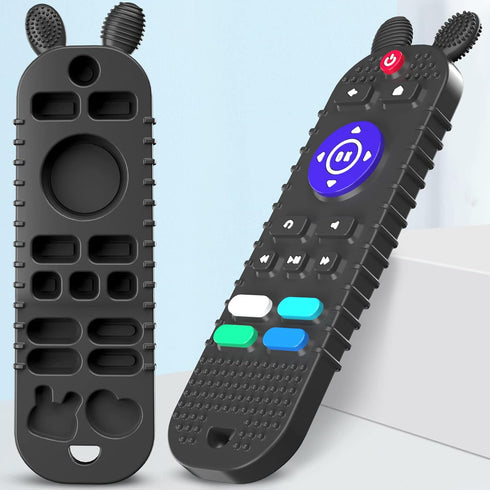 Baby Teething Toys, TV Remote Control & Phone Shape Teether Toys for 6-12 Months, Soft Silicone Chew Toys