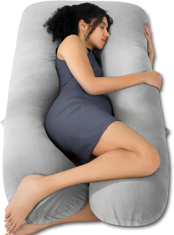 QUEEN ROSE Pregnancy Pillows, Cooling Maternity Pillow for Sleeping, 55in U Shaped