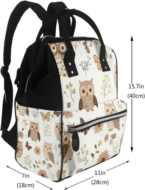 ZSUUGJ Backpack Cute Owl Printed Diaper Bag Baby Bag Multi Function Baby Changing Bags For Travel