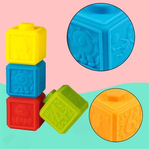 Baby Sensory Toy for Toddlers 1-3, Stacking & Building Block Montessori Toys for 1 2 3 Years Old