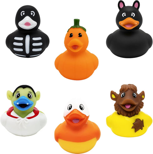 6-Pack Summer 2 Inches The Dreidel Company Halloween Rubber Duck Toy Duckies for Jeeping, Fun Bath Birthday Gifts Baby