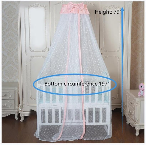 Joylife Pink Baby Canopy Netting for Crib - Easy Access Design