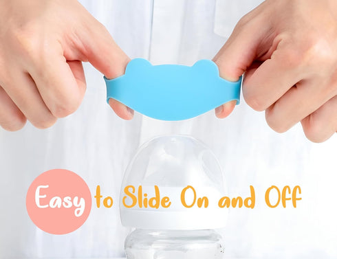 Pack 6 Silicone Baby Bottle Labels for Daycare, Write and Reusable Waterproof Daycare Label for Baby Bottle