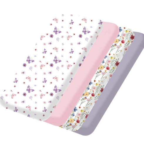 Bimocosy Pack and Play Sheets Fitted 4 Pack, 38 x 26 Inch