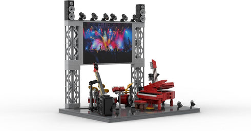 kadablok Sets, Set, 573PCS Rock Concert Building MOC Musical Instrument Building Blocks with Piano, Bass, Guitar & Drum