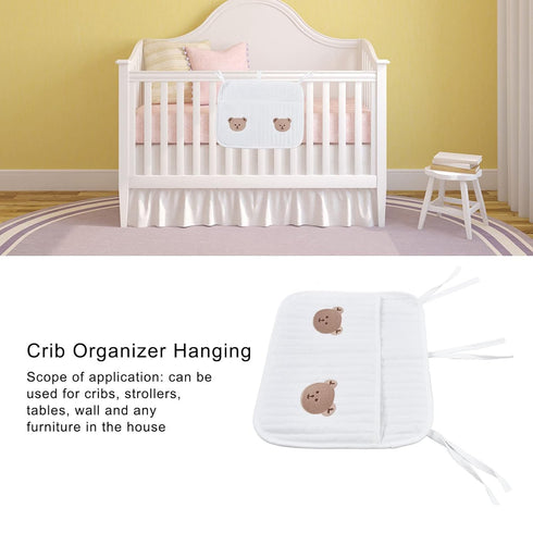 Multi Pocket Cotton Crib Organizer - Little Bear Large