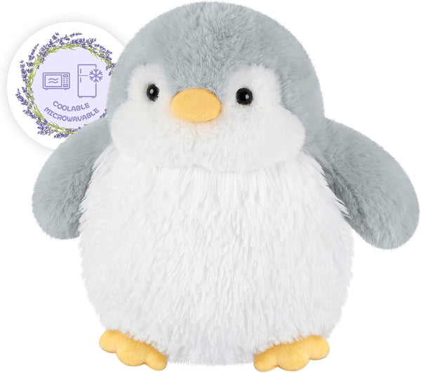 SuzziPals Heatable & Coolable Penguin Plush, Microwavable Heating Pad Stuffed Animal for