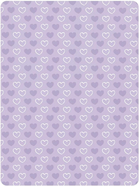 miaozhen 1 Pack 52x28 Cotton Crib Sheets for Baby Boys Girls Comfy Breathable Abstract Art Heart Purple Toddler