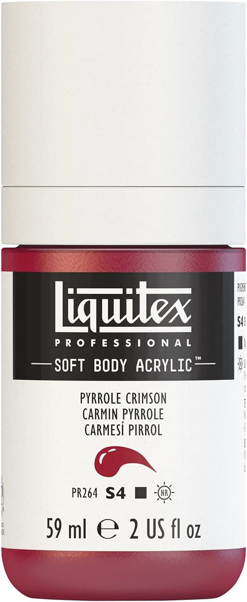 Liquitex Professional Soft Body Acrylic Paint, 2-oz (59ml) Bottle, Pyrrole Crimson