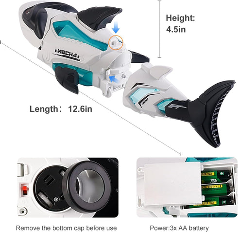 KidsMind 3-5, 1 3 5 Shark Toys for Boys Electronic Shark Car Light Up Monster Toy with Swinging Tail, Music
