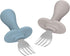 2 Pcs Baby Forks, Toddler Forks for Self Feeding, Kids Forks with Silicone Round Handle, BPA Free
