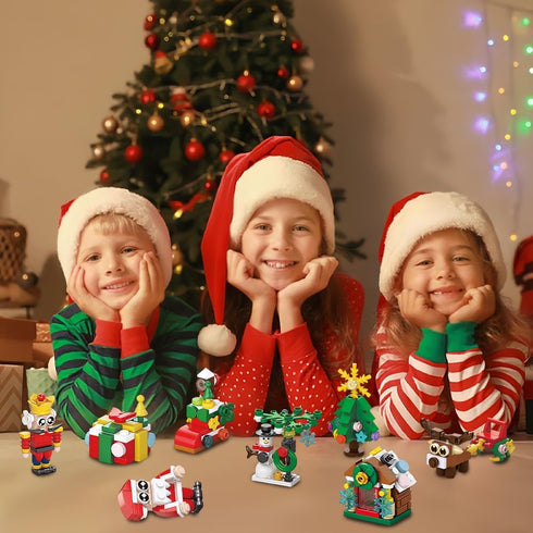 18 Pack Sets JOICEE Christmas Ornaments Building Blocks, Xmas Tree Ornaments Building with Strings Hanging Decoration
