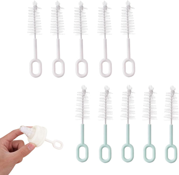 Mezfrguo 10 PCS Nipple Brushes Pacifier Cleaning Tools Small Bottle Brush Nipple Cleaner