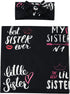 Galabloomer Newborn Receiving Blanket Headband Set, Flower Print Baby Swaddle Blankets (Black Sister)