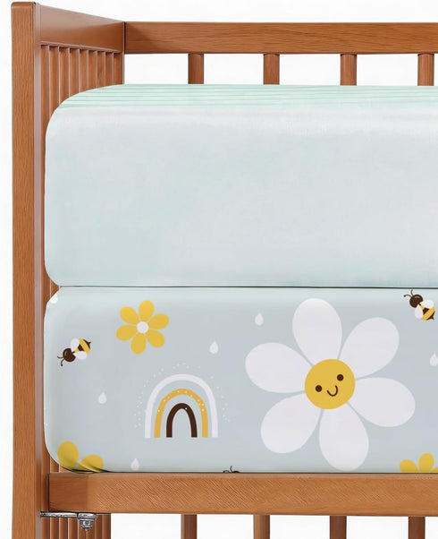 2-Pack Mini Crib Sheets Fitted - Pack N Play Sheets for Pack