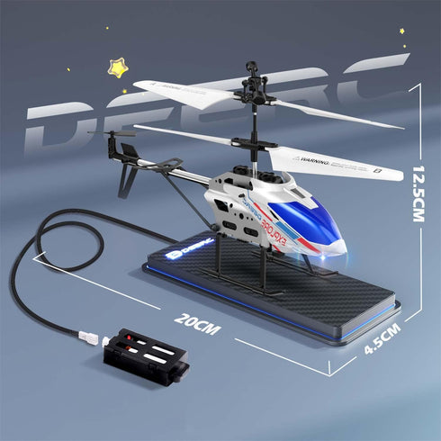 3.5 2 2.4GHz DEERC Remote Control Helicopter, CH Altitude Hold RC Helicopters w/Gyro for Beginner, Shells LED Light One