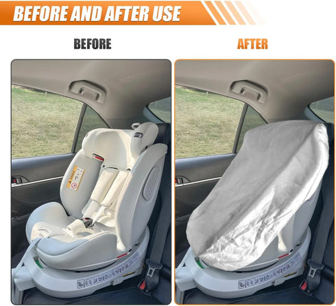 DUSCOKE Baby Car Seat Sun Shade Cover, Reflective Infant Car Seat Heat Protector with UV Protection, Dustproof Vehicle