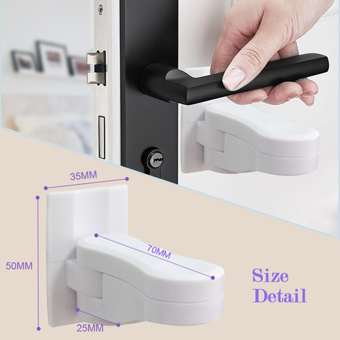 Child Proof Door Lever Locks (6 Pack) - Baby Proofing Door Handle Locks with Adhesives for Toddler Safety