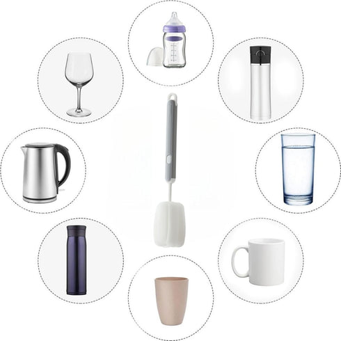 Leixterich Bottle Brush Long Handle Cup Cleaner Brush Sponge Bottle Scrubber Detachable Handle Portable Sponge Cleaning